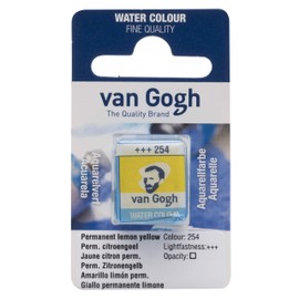 Van Gogh Watercolor Paint, Half Pan, Permanent Lemon Yellow 254