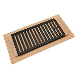 Razo Red Oak Wood Floor Register, Drop in Vent Cover with Damper, 6 x 10 Inch (Duct Opening), 3/4 Inch Thickness, Unfinished