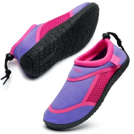 HKR Kids Beach Shoes Girls Water Swim Quick Dry Aqua Surf Wetsuit Barefoot Outdoor Skin Sports Shoes Light Purple/Pink 4.5 UK