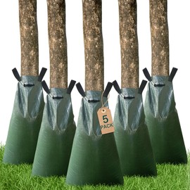 Toriexon 5 Pack Tree Watering Bags, 20 Gallon Slow Release Gator Bags for Trees, Durable PVC Tree Drip Irrigation Bags with Heavy Duty Zipper, Deep Root Targeting