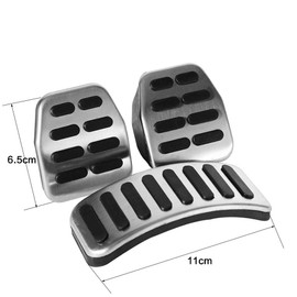 Qiilu 3 Pedals Footrest Manual Stainless Steel