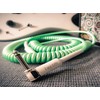 Rayzm Curly Guitar Cable, 2 Meters Coiled Instrument Cable Chord