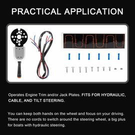 Bezel Control Switch Blinker Trim/Jack Plate for Seastar Hydraulic Replaces for PT1000-1P, PT1000-2P