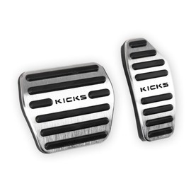 LEXLEY 2PCS Anti-Slip Aluminum Brake Gas Pedal Pads,Auto No Drilling Accelerator Pedal Covers Only for Nissan 2018-2024 Kicks-Sliver