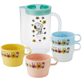 Skater KS32-A Stacking Cup, Set of 4, with Case, Cold Water Bottle, Snoopy Picnic, Made in Japan