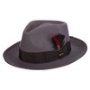 Scala Classico Men's Wool Felt Snap Brim Fedora, Grey, Medium