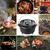 Overmont Camp Dutch Oven Pre Seasoned Cast Iron Lid Also