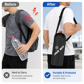 Insulated Water Bottle Bag for Travel & Outdoor Use – Drawstring Oxford Cooler Pouch for Daily Drinks