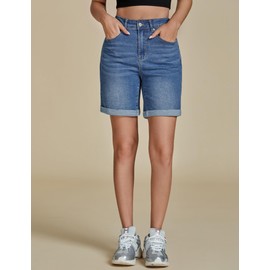 luvamia Womens Shorts High Waisted Denim Denim Shorts for Women Denim Shorts High Waisted Blue Jean Shorts Women Stretchy Jorts Cute Summer Shorts Size Small Size 4 6