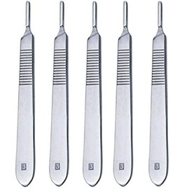 5 Pieces Stainless Steel BP Handle No.3 Scalpel Handles Surgical Sign Craft Card Making Cutter Podiatry Dental Medical Vet Students