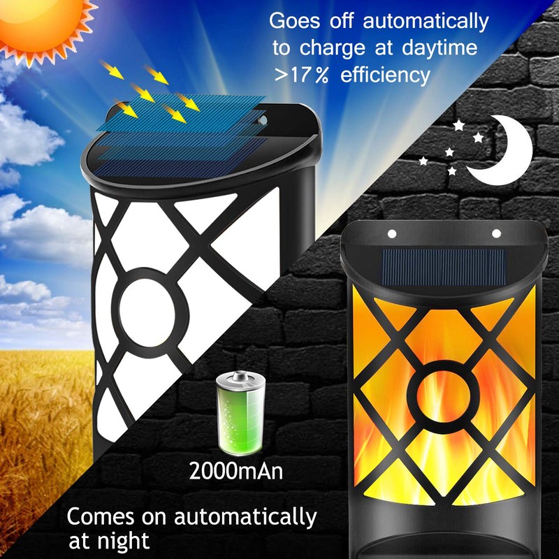 Aityvert Solar Flame Lights Outdoor, Waterproof Flickering Flame Solar Lights