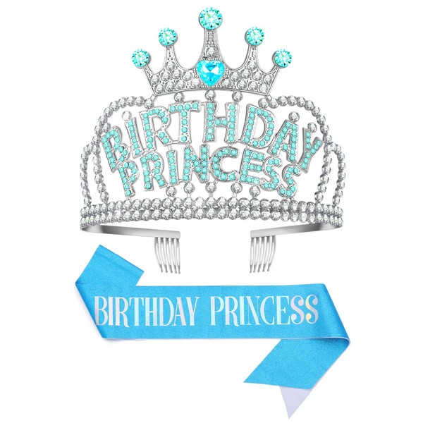 Papoopy Birthday Tiara and Crown with Sash, Birthday Sash for