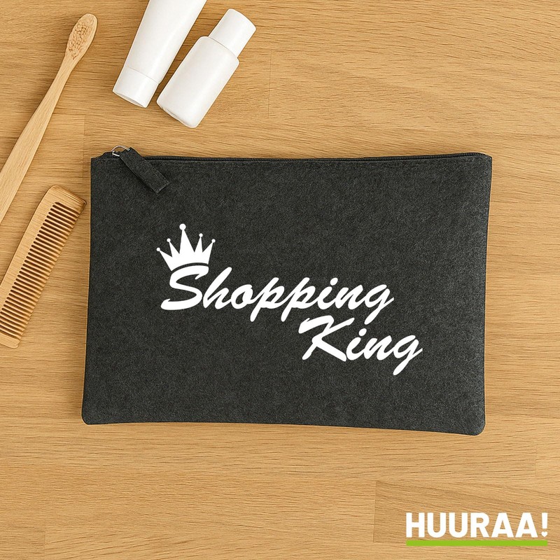 Huuraa Toiletry Bag Shopping King Crown Gift 1 Litre Charcoal
