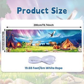 True North VBS 2025 Banner Decorations Vacation Bible School Christian Yard Banner Sunday School VBS Religious Backdrop Northern Polar Lights Decor for Camping Party Outdoor Indoor Photo Booth Props