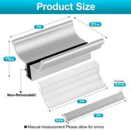 U Channel Door Frame with Clear Polycarbonate & Magnet for 1/8" 3/8" 5/32" 3/16" 1/4" Thick Glass Shower Door, Frame&Frameless Shower Door, 3" Chrome Frameless Shower Door Handle with Metal Strike