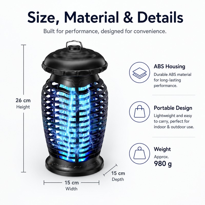 Portable Bug Zapper Lamp for Indoor & Outdoor Use –