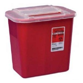 Sharps Container, Sharps-A-Gator 10-1/4 H X 7 D X 10-1/2 W Inch 2 Gallon Red Sliding Lid, 31142222 - Sold by: Pack of One
