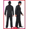 Smiffys Gold Pinstripe Gangster Costume, Black, XL - Size 46inch-48inch
