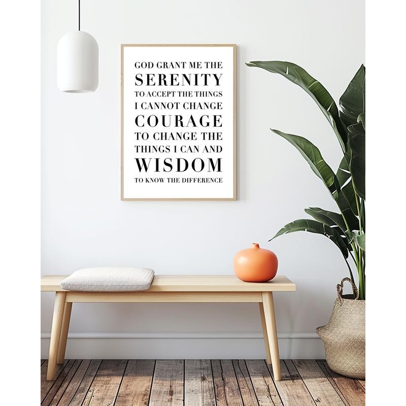 The Serenity Prayer Capitalized Poster - white: 12x16 inch