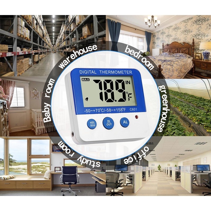 Fridge Freezer Thermometer Max/Min Memory Refrigerator Thermometer High & Low