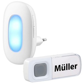 CASAcontrol Wireless Bell Socket: Socket Wireless Bell with Optical Signal, 15 Melodies, 50 m, IP54 (Ringing, Wireless Bell System, Bell Amplifier)