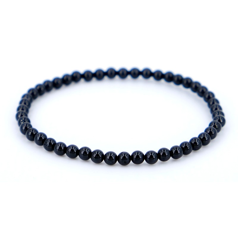 Taddart Minerals - Black Onyx Natural Gemstone Bracelet with 4mm