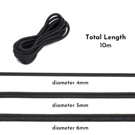 Leliafleury 10 Meter Round Elastic Cord Stretchy String Elastic Bungee Rope for Caravan Camping RVs Trunks Luggage Racks (White, 4mm)