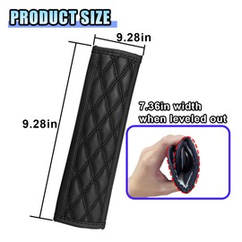 LAINLOY 2PCS Car Seat Belt Cover, Leather Car Seat Strap Pads, Comfort Driving Shoulder Cushion Protect Your Neck, Universal Strap Cover Decoration Accessories for Cars, Trucks, SUVs (Black)