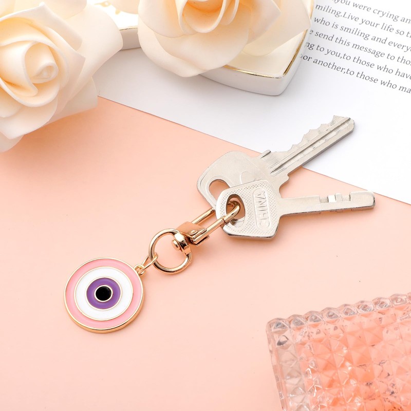 JIEYAO Pack of 3 Colourful Evil Eye Key Fob Evil