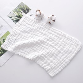 Pearl Baby Muslin Burp Cloths 4 Pack 100% Cotton 6 Layers Large 20”x10” Colorful Burp Cloths Burping Cloths for Babies Burp Bibs Cloths Muslin Wash Cloths Ultra Absorbent & Extra Soft (White)