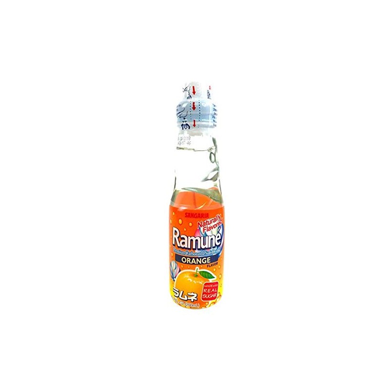 Sangaria Ramune, 6.76 Fluid Ounce (Orange, 18 Bottles)