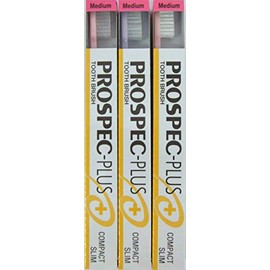 GC Prospec-Plus Toothbrushes, Compact Slim, Medium (3-Brush Set)