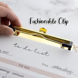 BAZIC Products Paperboard Clipboard Standard Size Geometric Gold Low Profile Clip, Sturdy & Strong Hardboard Fit A4 Letter Size, 48-Pack