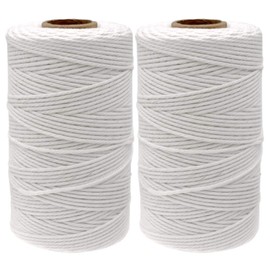 G2PLUS 400M White Cotton String Twine, 2MM Craft Bakers Twine, 3Ply Durable Twine for DIY Crafts and Handmade