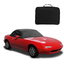 Custom Soft Top Roof Protector Half Cover Compatible with Mazda Miata MX5 MK1 MK2 MK2.5 1989-2005（Black）