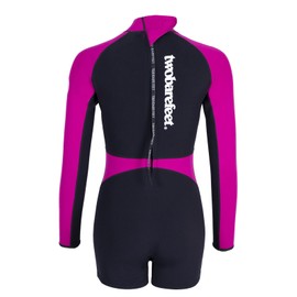Two Bare Feet Women's Neoprene One-Piece Wetsuit – Premium Swim Suit for Surfing, Swimming, Scuba Diving & Water Sports, Flexible, Durable, Multiple Styles (Flare (Black/Raspberry), M)