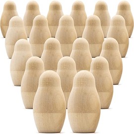 AEVVV Unpainted Russian Matryoshka Lot of 20 Sets by 3 pcs - Blank Nesting Dolls - Wooden Dolls Unfinished - Wooden Russian Matryoshka
