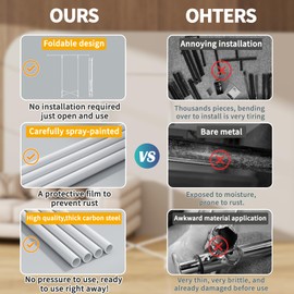 Dimcapo Clothing Garment Rack,Foldable Portable Clothes Rack,Stainless Steel Adjustable clothing racks for hanging clothes,Heavy Duty Clothes Rack Load 450 LBS, Read to Use,White