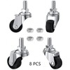 8 PCS Swivel Stem Casters,M8 Black 25mm(1 inch) Castor Wheels