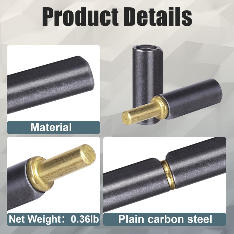 Pndeyo 10pcs Barrel Weld on Hinges, Detachable Metal Heavy Duty