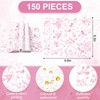 JarThenaAMCS 150Pcs Pink Floral Wax Paper Chinoiserie Bird Flower Deli