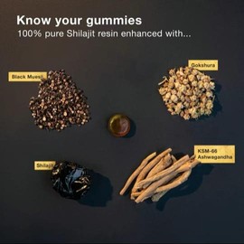 Be Bodywise Pure Himalayan Shilajit Gummies | With Ashwagandha, Gokshura & other herbs | No added sugar | 60 Gummies