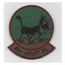3.38" AIR FORCE 41ST AIRLIFT SQUADRON CAT EMBROIDERED PATCH