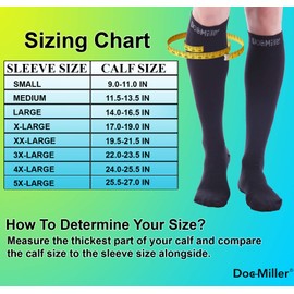 Doc Miller Calcetines de compresión cerrados 30-40 mmHg, Negro, M