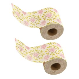 FOMIYES 2 Rolls Floral Toilet Paper Rolls, Roses Pattern Toilet Tissue Decorative Napkin Paper Holiday Handkerchief Paper for Home Office Bathroom Travel
