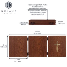 NKlaus - Icon - Mother of God of the Seven Arrows & Jesus Christ & Saint Nicholas - House Altar Triptych - 12x31cm - Iconography 16514