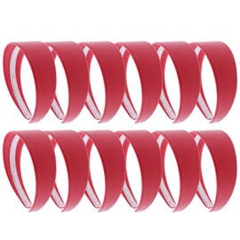 Bright Red 2 Inch Wide Leather Like Headband Solid Hair band for Women and Girls - Set of 12