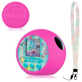 SKRVGOJFG Silicone Case Compatible with Punirunes Virtual Pet, Anti-Scratch, Washable, Shockproof Silicone Protective Cover for Punirunes Virtual Pet with Lanyard - Rose Red