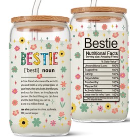 Yeshen Bestie Gifts for Women, Birthday Gifts for Bestie, Friendship Gifts for Bestie, Christmas Gifts for Best Friend, Bff, Bestie, Funny Bestie Definition Can Glass 16oz.