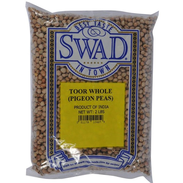 Swad Toor (Pigeon Peas) Whole, Indian Groceries - 2lb., 908g.